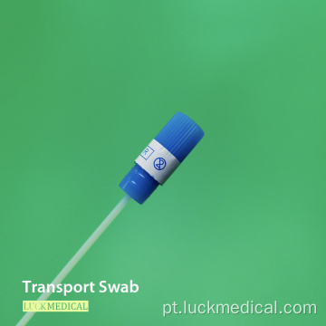 Amostragem de swab de transporte com uso do nariz de tubo